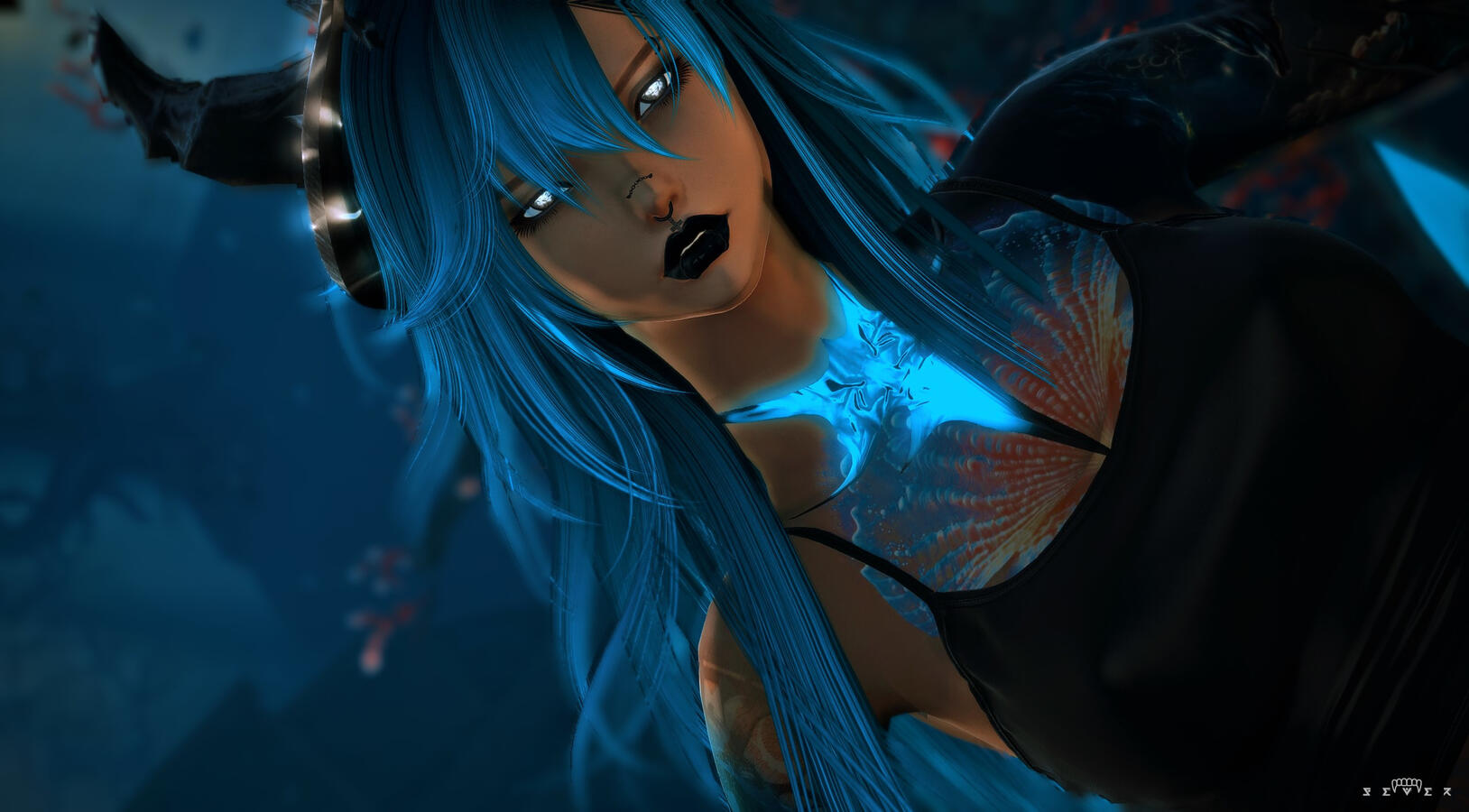 No Quarter Tattoos [Glowing Aquamarine Scales]