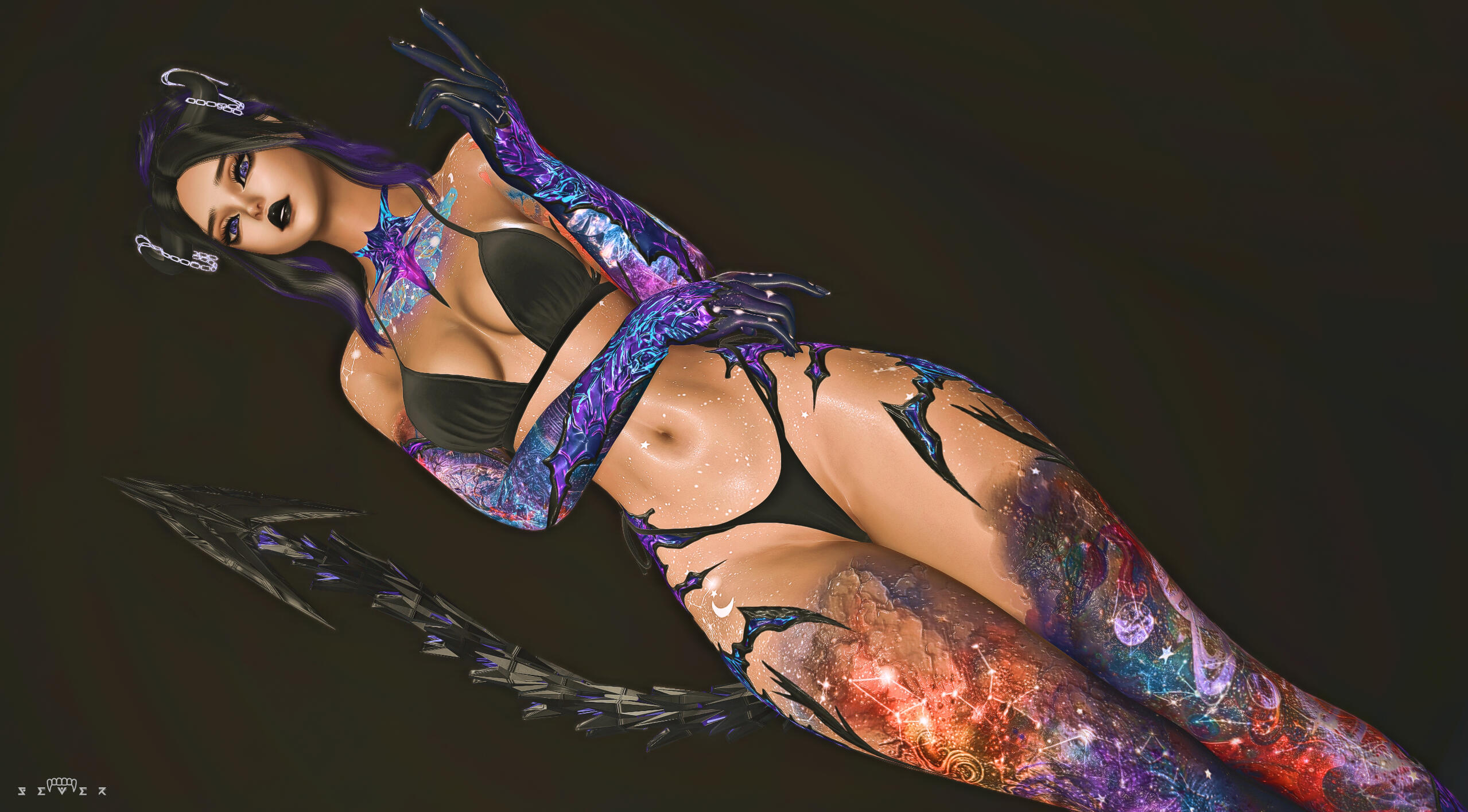 Hazelle Custom Galaxy Tattoos/Scales